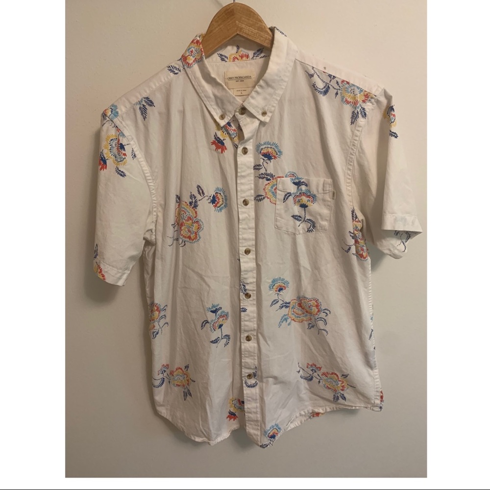 Obey white floral shirt
